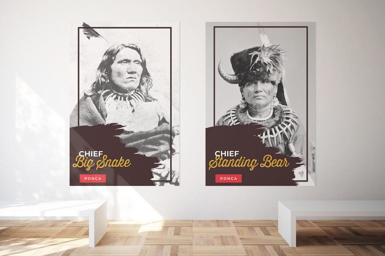 Posters of Ponca Tribal Chief Big Snake and Chief Standing Bear