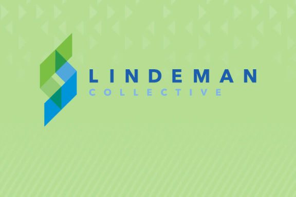 Lindeman Collective logo over patterned green background.