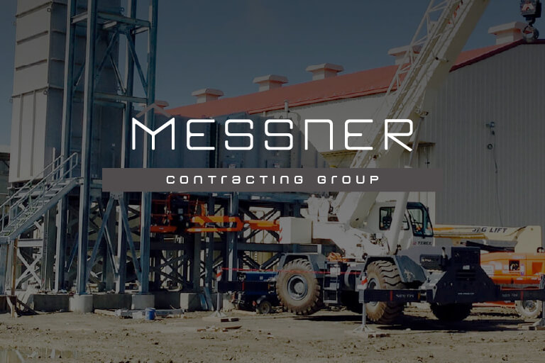 Messner Contracting Group logo over photo of construction site.