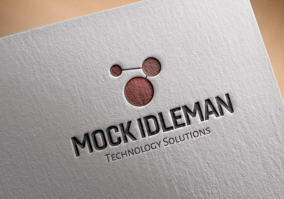 Mock Idleman logo on textured paper.