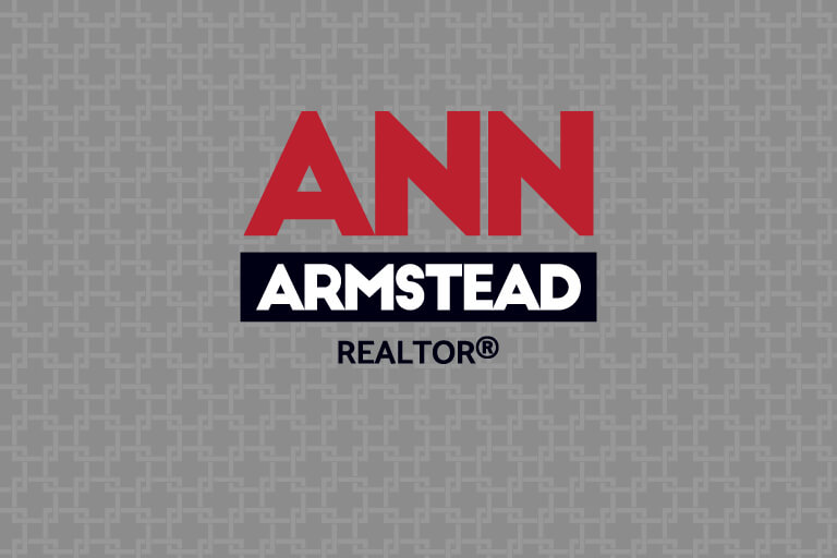 Ann Armstead Realtor logo over faded abstract pattern.