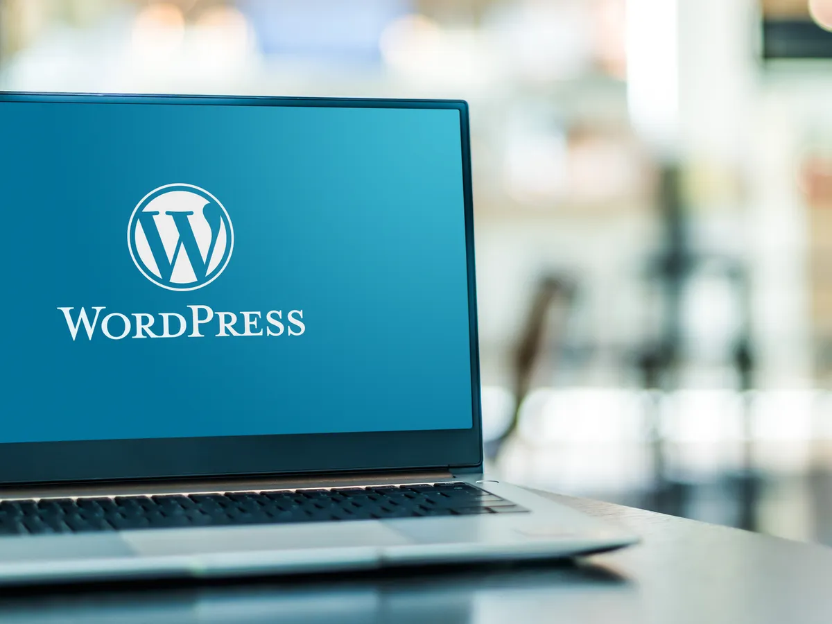 Wordpress logo on a laptop screen